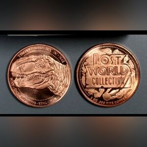 Set Of 2. Copper Art Coins.  Lost World Series.